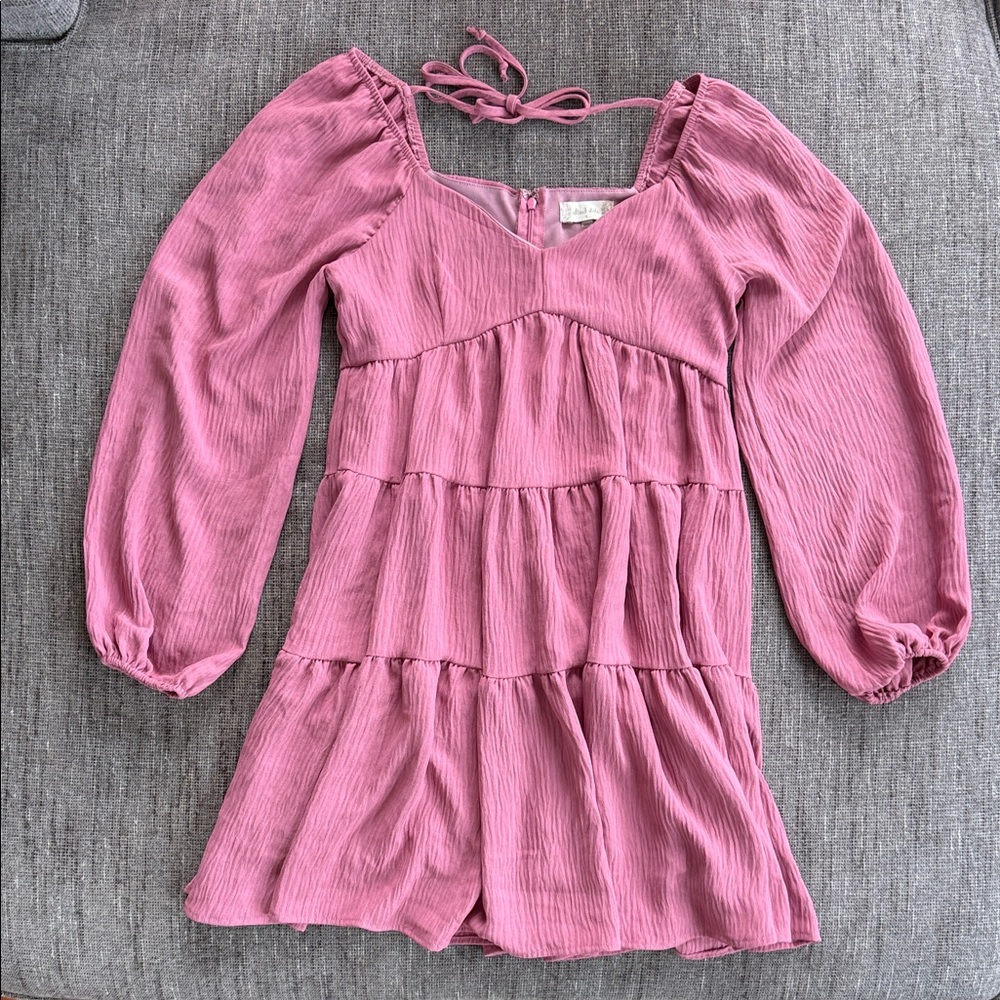 Altar'd State Dusty Rose Tiered Blouse